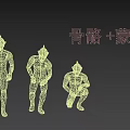 Ultraman Character Models with Skeleton Rigging Skinning and Various Action Poses for Game Film