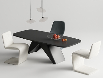 Modern Minotti Phillips Dining Table and Chair Combination 3d model