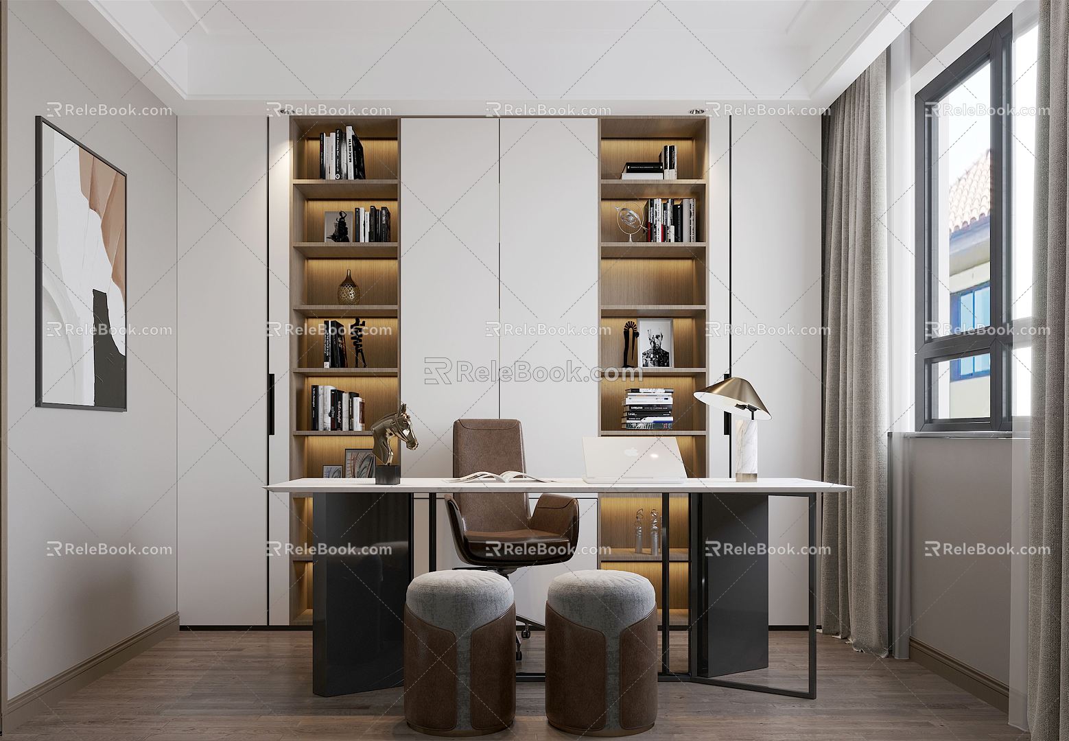 Modern study 3d model