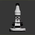 White And Black Household Microscope With Stable Base For Daily Educational Activities 3d model