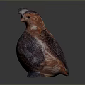 Decorative Bird Sculpture With Red And Purple Textured Surface And Rounded Shape