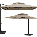 Beige Outdoor Umbrellas Featuring Cantilever And Standard Designs For Patio Sun Protection