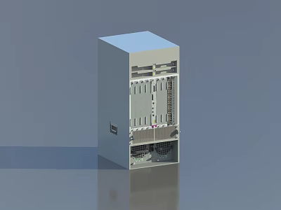 Industrial Control Cabinet With Metal Enclosure Internal Wiring Components And Interface Panels 3d model