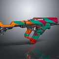 Modern Colorful Gun Design With Orange Green Red Geometric Patterns