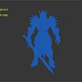 Mythical Warrior In Spiked Red Black Armor Holding Sharp Sword