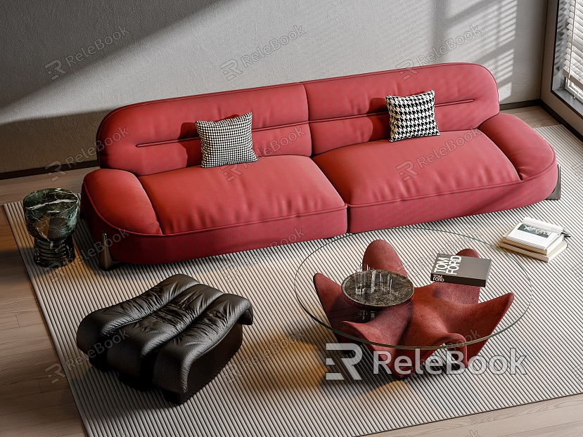 Modern sofa coffee table combination model