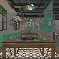 Authentic Hot Pot Restaurant Interior With Brick Walls Wooden Tables And Fresh Ingredients