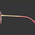 Elegant Luxury Sunglasses With Pink Lenses Gold Frame And Stylish Design