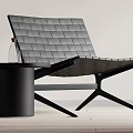 Stylish Modern Woven Leisure Chair With Black Frame And Side Table