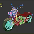 Vintage Motorcycle With Blue Fuel Tank Brown Leather Seat White Rims And Red Brake Calipers