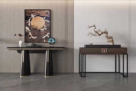 New Chinese style porch bar table 3d model
