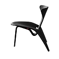 Modern Black Single Chair with Sleek Curved Lines and Minimalist Design Style