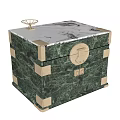 Green Marble Nightstand With Gold Accents And Top Tray Decor Modern Design