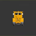 Yellow Construction Bulldozer Model With Large Wheels Front Blade And Cabin