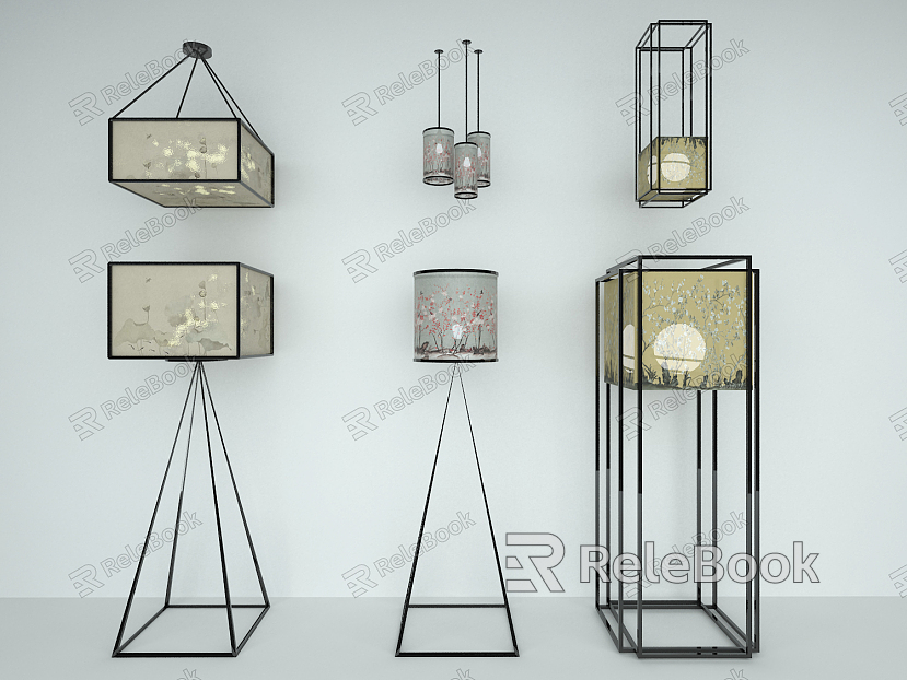 Chinese lamp combination model