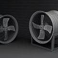 Industrial Fans Featuring Metal Construction Protective Grilles Blades And Stands For Industrial Use