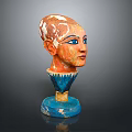 Medical Educational Head Model With Colorful Painted Features For Training Use 3d model