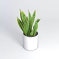 Tech Exhibition Hall Interior Featuring Green Plants In White Pot With Striped Leaves