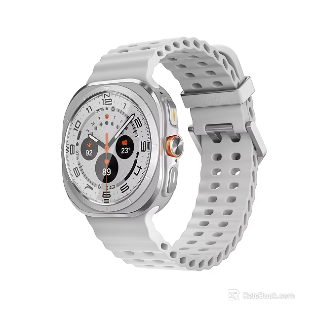 Smartwatch With White Strap And Modern Dial Design Featuring Multiple Sub Dials 3d model 