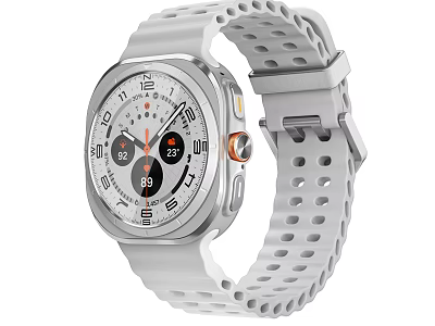 Smartwatch With White Strap And Modern Dial Design Featuring Multiple Sub Dials 3d model