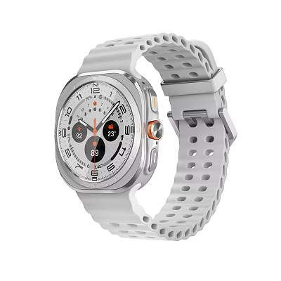 Smartwatch With White Strap And Modern Dial Design Featuring Multiple Sub Dials 3d model