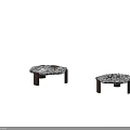 Stylish Coffee Table With Marble Top Brown Legs Magazines Fruit Bowl High Heels And Box