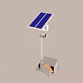Efficient Solar Powered Outdoor Lighting System With Panel And Base Storage Box 3d model