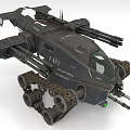Sci-fi Tank Armed Tracked Vehicle Combat Mechanical Vehicle 3d model