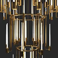 Modern Gold Multi tier Chandelier With Vertical Light Tubes And Elegant Design 3d model