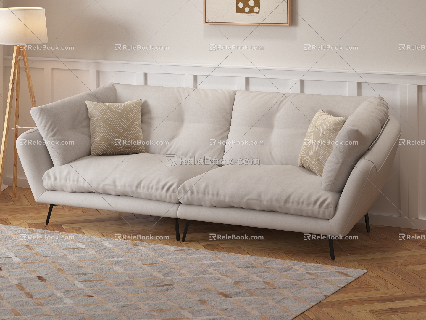 Double sofa sofa combination 3d model