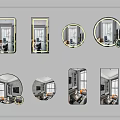 Modern Mirror Combination 3d model
