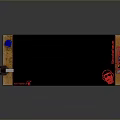 Dining Table With Black Table Mat Red Storage Box And Lower Wooden Shelf