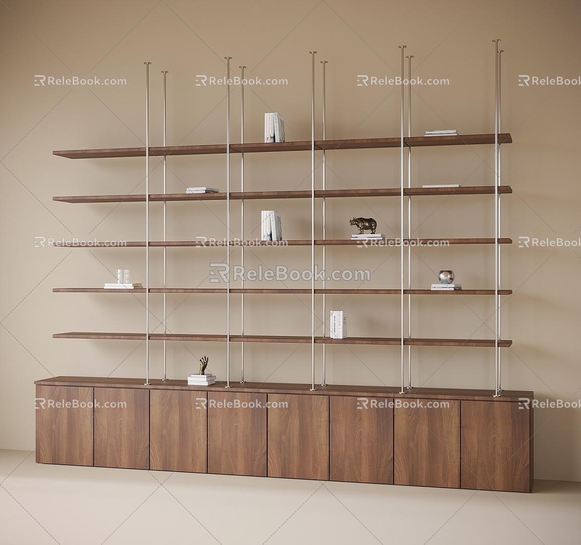 Modern Bookshelf Storage Rack 3d model