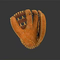 Genuine Brown Leather Baseball Glove With Webbed Pocket Detailed Stitching And Classic Design