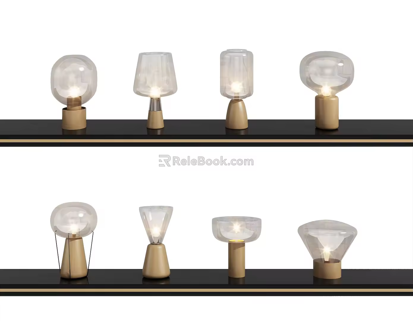 Modern table lamp combination 3d model