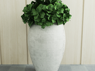 Modern potted green plant model