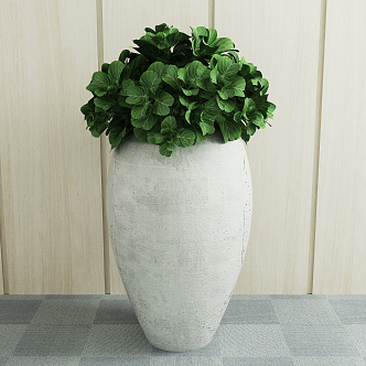 Modern potted green plant 3d model