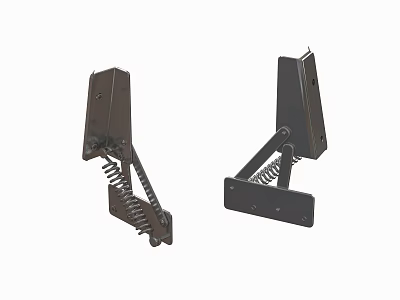 Sturdy Black Metal Brackets With Spring Mechanism For Furniture Support 3d model