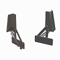 Sturdy Black Metal Brackets With Spring Mechanism For Furniture Support