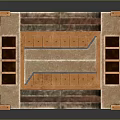 Industrial Vintage Equipment with Cube Design Wooden Metal Ornate Frame Circular Openings and Windows