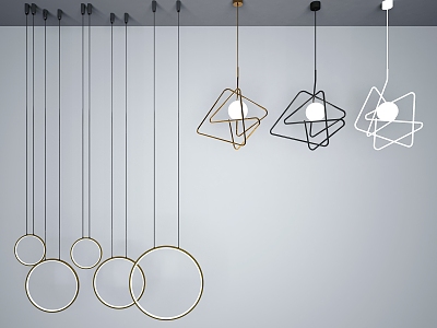 Metal chandelier 3d model