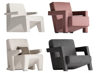 Modern Middle Style Single Sofa 3d model