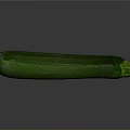 Fresh Green Zucchini Vegetable with Smooth Skin Texture on Gray Background 3d model