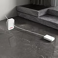 Industrial Electrical Equipment With White Cable On Marble Floor And Staircase