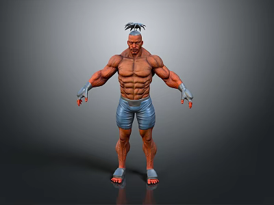 Modern Game Character Merging Fighting Fighting Fighting Player Gladiator 3d model