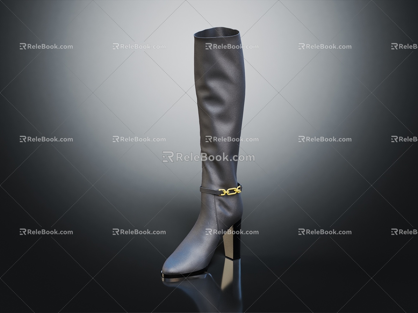 Modern High Heels Boots Boots Leather Boots 3d model