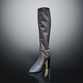 Modern High Heels Boots Boots Leather Boots 3d model