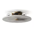 Elegant Modern Flush Mount Ceiling Light With Gold Base And Round White Lampshade