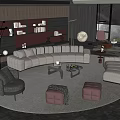 Modern sofa coffee table combination 3d model