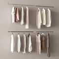 Clothes Hanging On Racks In Two Rows With Various Colors And Styles 3d model